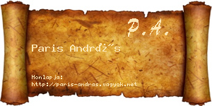 Paris András névjegykártya